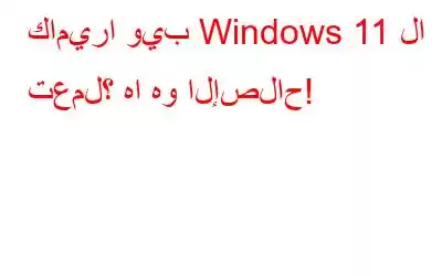 كاميرا ويب Windows 11 لا تعمل؟ ها هو الإصلاح!