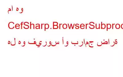 ما هو CefSharp.BrowserSubprocess.exe؟ هل هو فيروس أو برامج ضارة