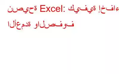 نصيحة Excel: كيفية إخفاء الأعمدة والصفوف