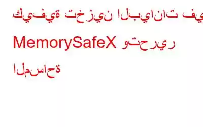 كيفية تخزين البيانات في MemorySafeX وتحرير المساحة