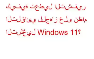 كيفية تعطيل التشفير التلقائي للجهاز على نظام التشغيل Windows 11؟