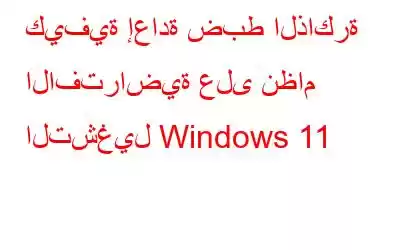 كيفية إعادة ضبط الذاكرة الافتراضية على نظام التشغيل Windows 11