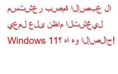 مستشعر بصمة الإصبع لا يعمل على نظام التشغيل Windows 11؟ ها هو الإصلاح!