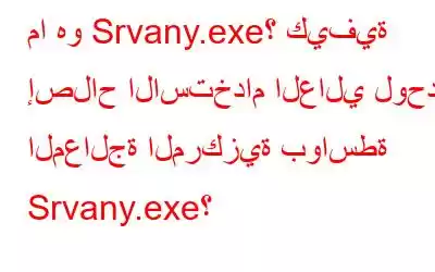 ما هو Srvany.exe؟ كيفية إصلاح الاستخدام العالي لوحدة المعالجة المركزية بواسطة Srvany.exe؟