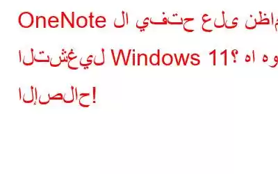 OneNote لا يفتح على نظام التشغيل Windows 11؟ ها هو الإصلاح!