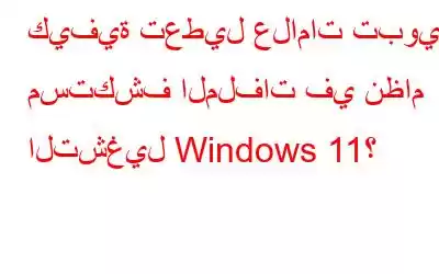 كيفية تعطيل علامات تبويب مستكشف الملفات في نظام التشغيل Windows 11؟