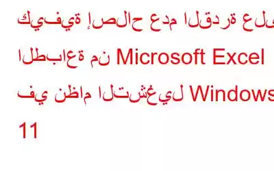 كيفية إصلاح عدم القدرة على الطباعة من Microsoft Excel في نظام التشغيل Windows 11