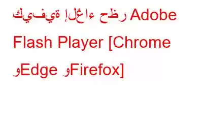 كيفية إلغاء حظر Adobe Flash Player [Chrome وEdge وFirefox]